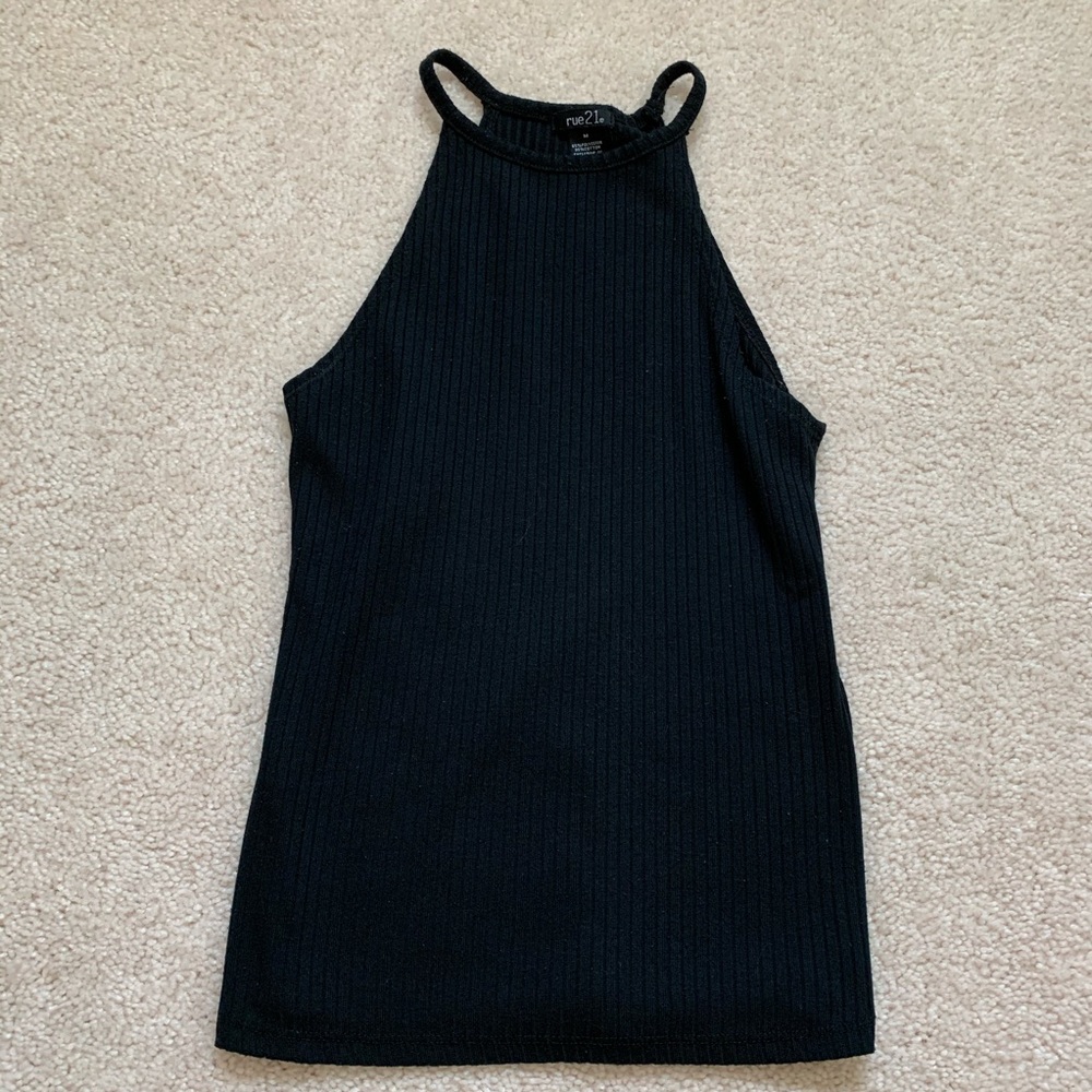 Black Ribbed Tank
